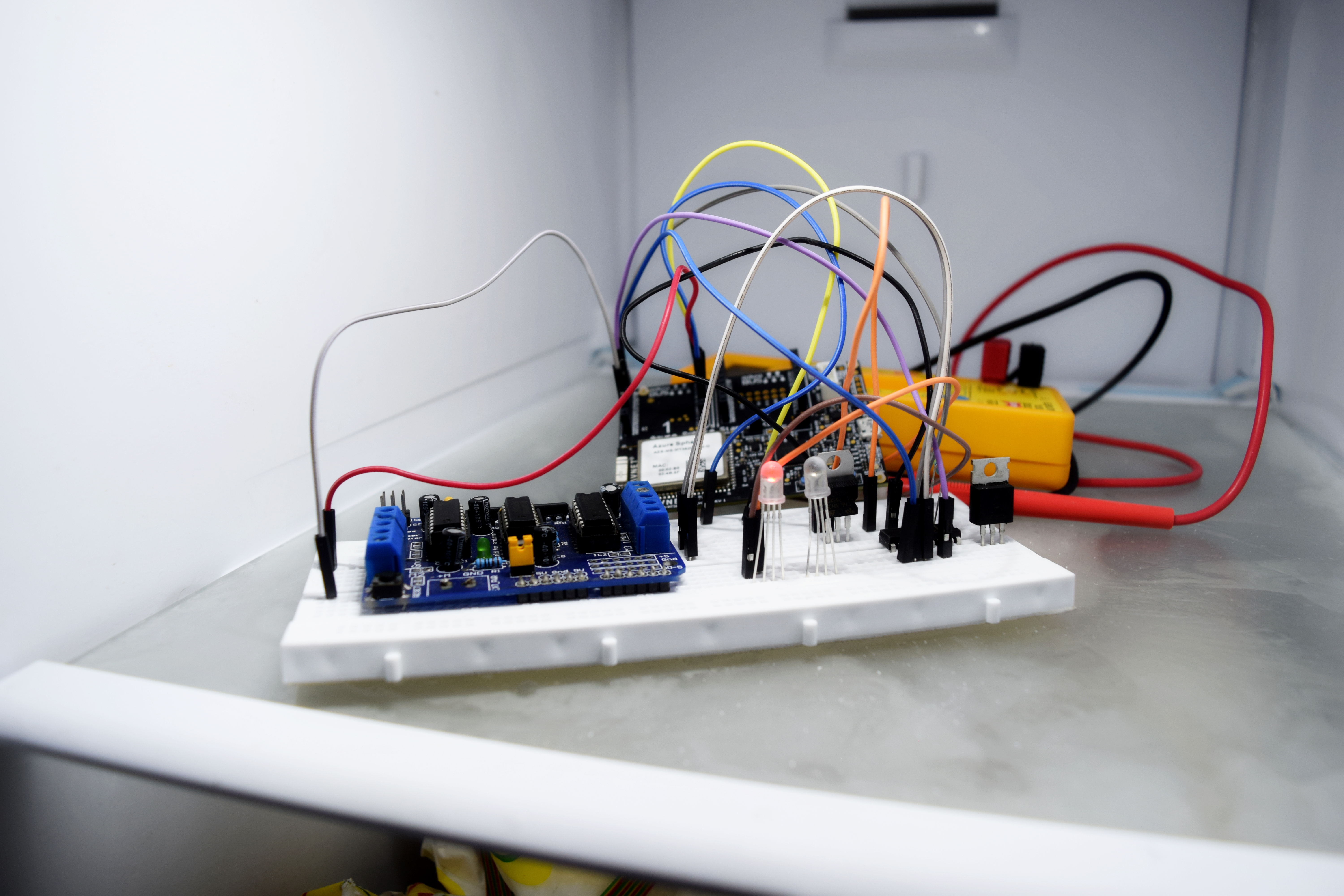 IoT board inside freezer